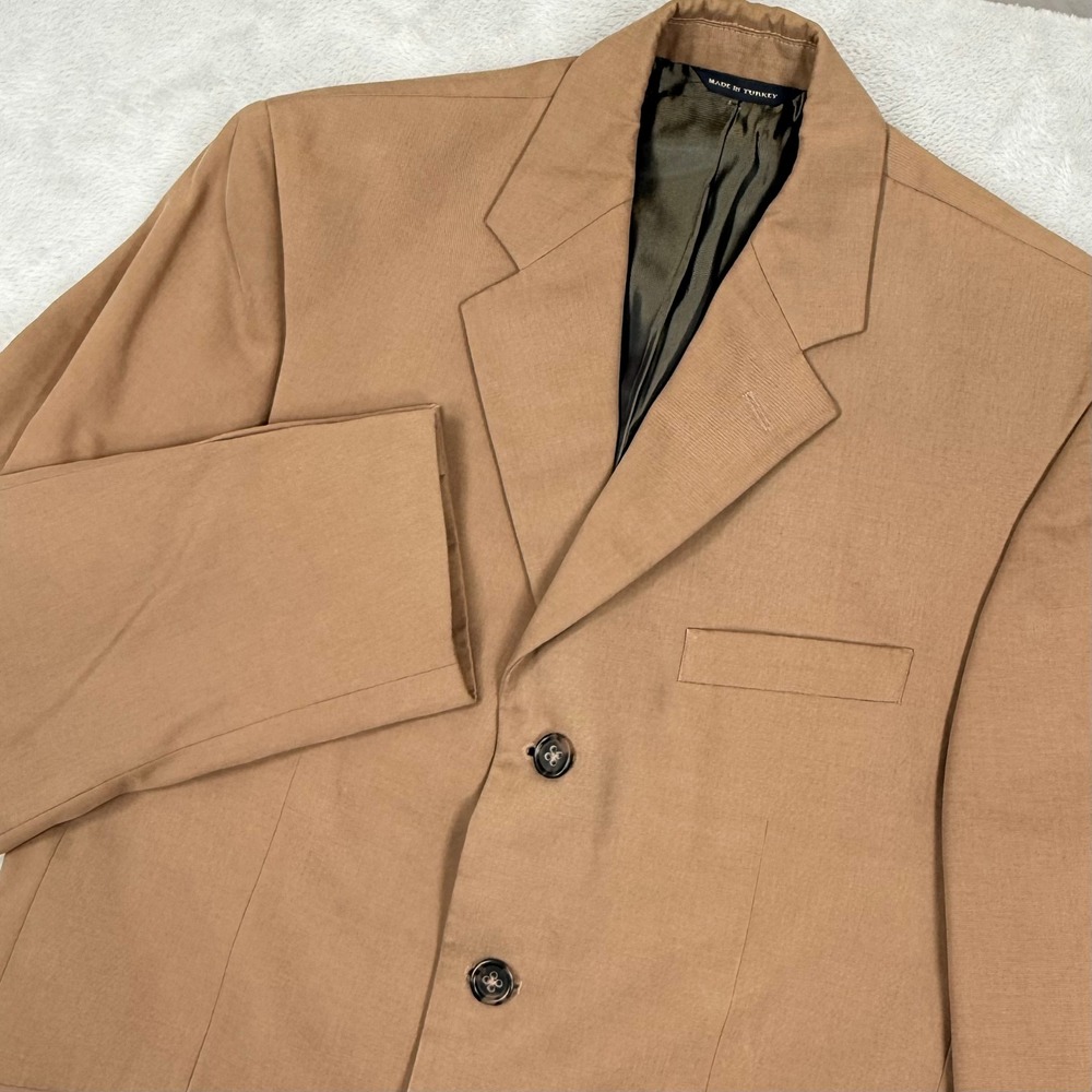 Banana Republic Cotton Blazer Mens 38S‎ Tan Y2K 3-Button Sport Coat Jacket Brown
